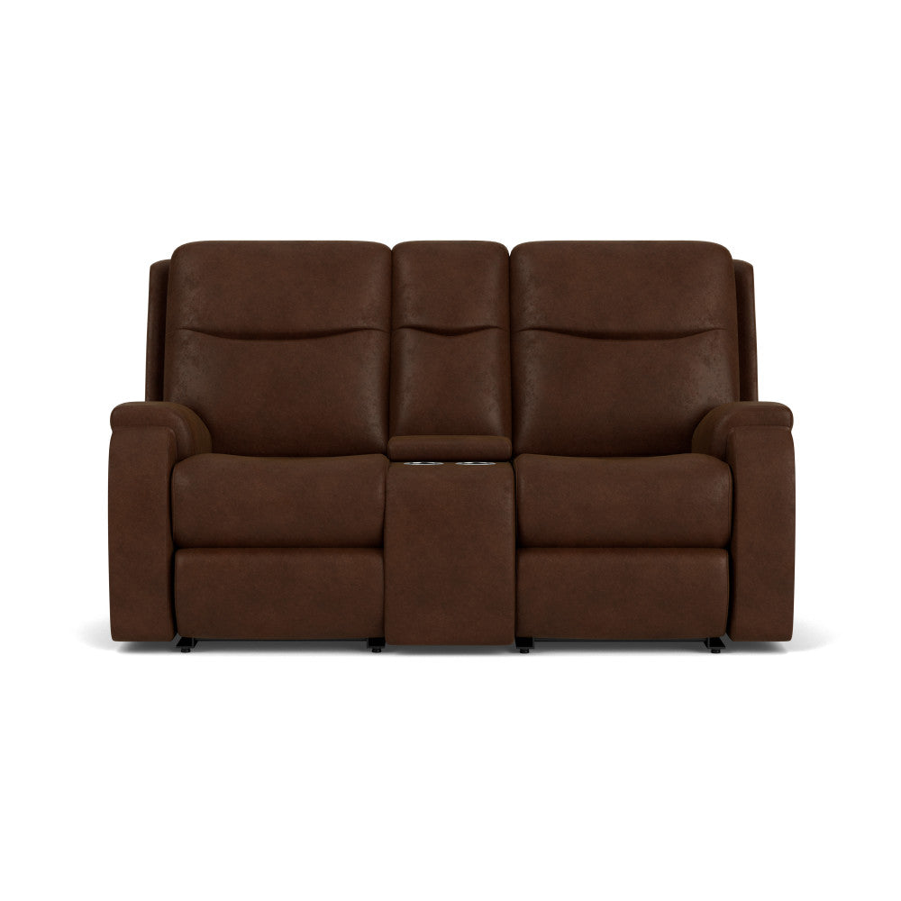 Penn Power Reclining Loveseat with Console & Power Headrests & Lumbar - Default Title