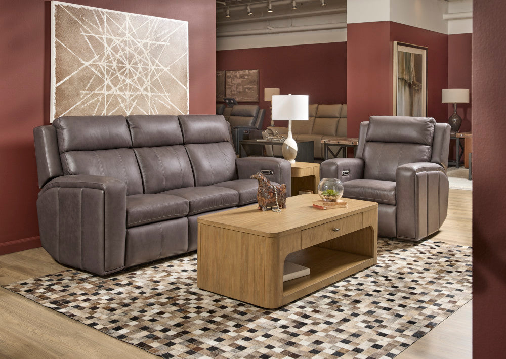 Wyatt Power Reclining Sofa with Power Headrests & Lumbar - Leather 705-02