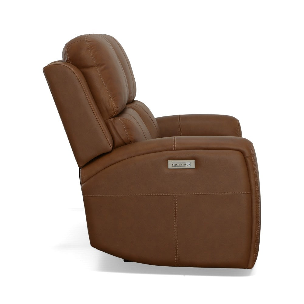 Linden Power Reclining Loveseat with Power Headrests & Lumbar - Leather 946-72