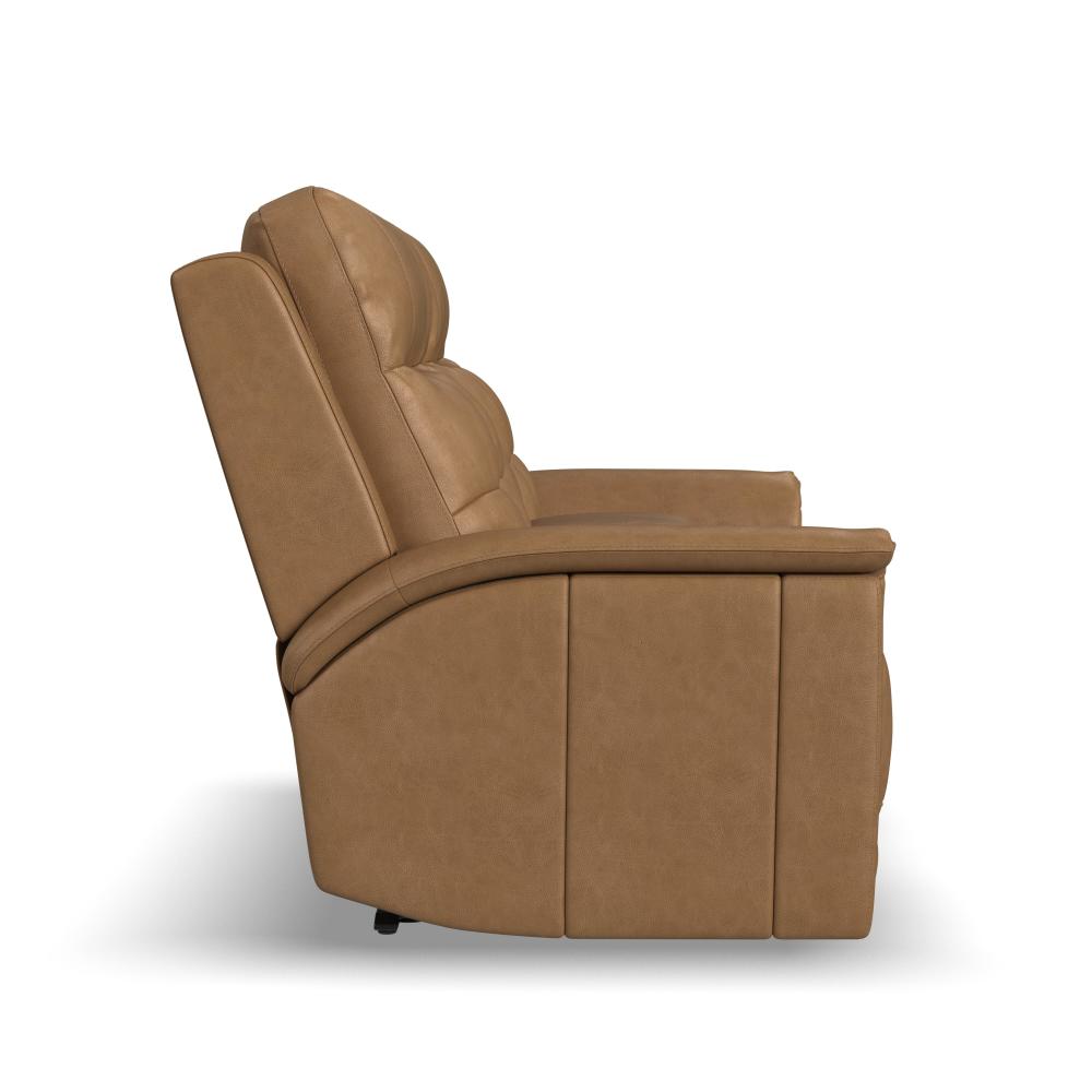 Ranger Power Reclining Loveseat with Console, Power Headrest, Lumbar, Heat & Massage - Leather 439-72