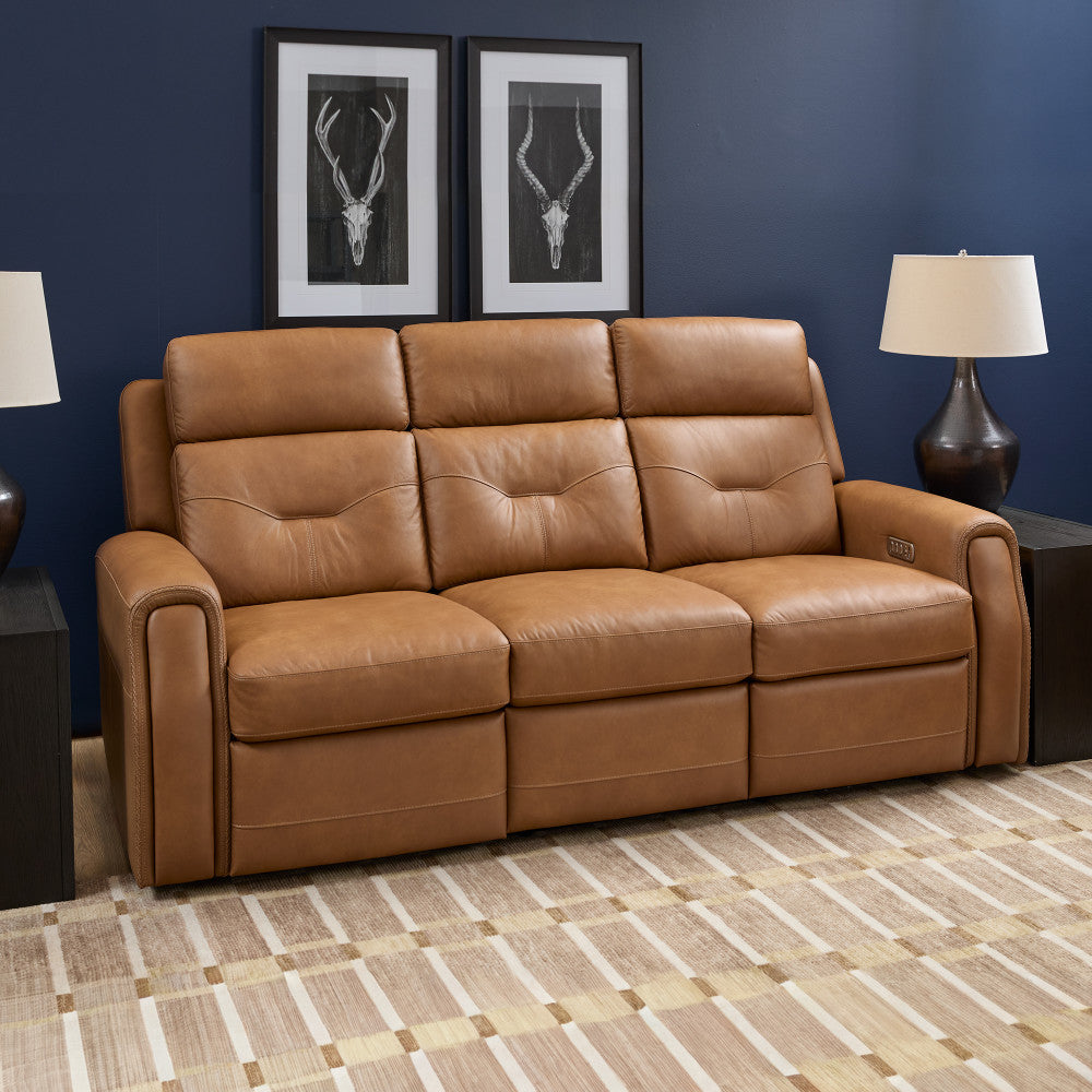 Felix Power Reclining Sofa with Power Headrest, Lumbar, Heat & Massage - Leather 408-72