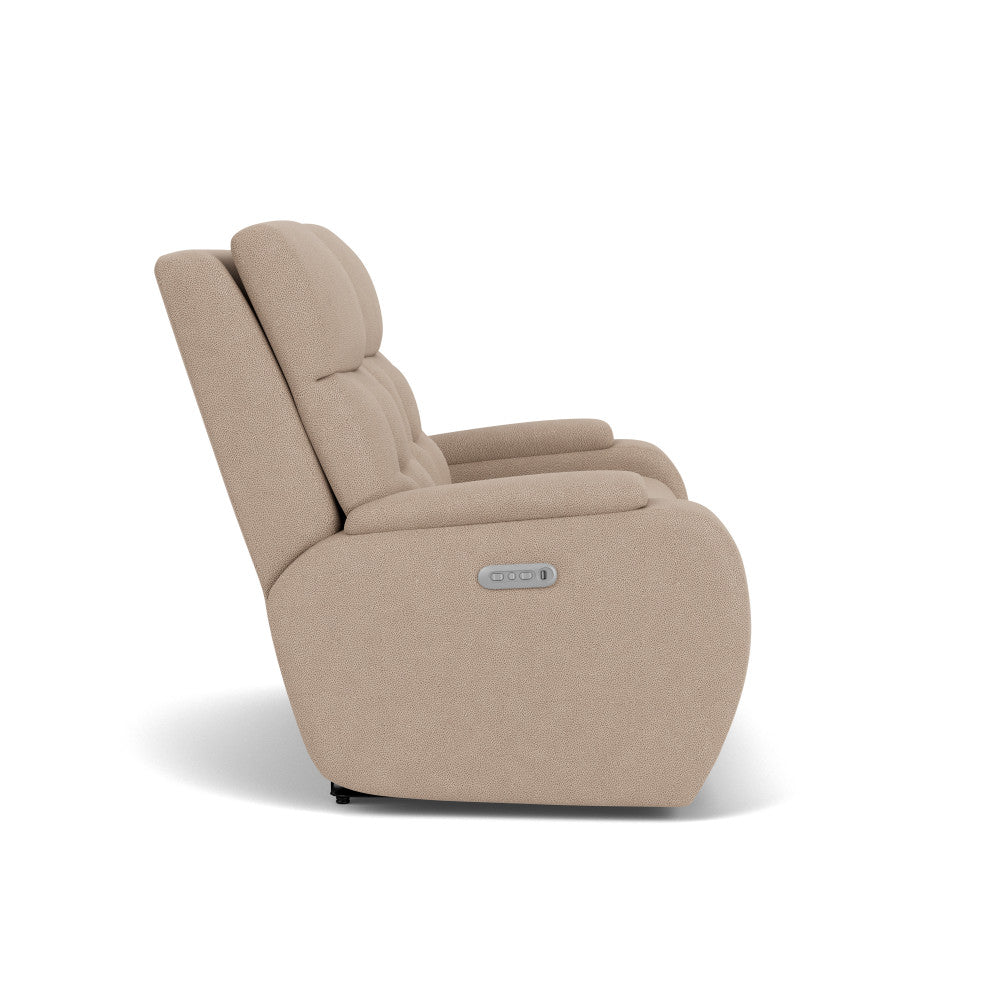 Strait Power Reclining Loveseat with Power Headrests - Fabric 634-40