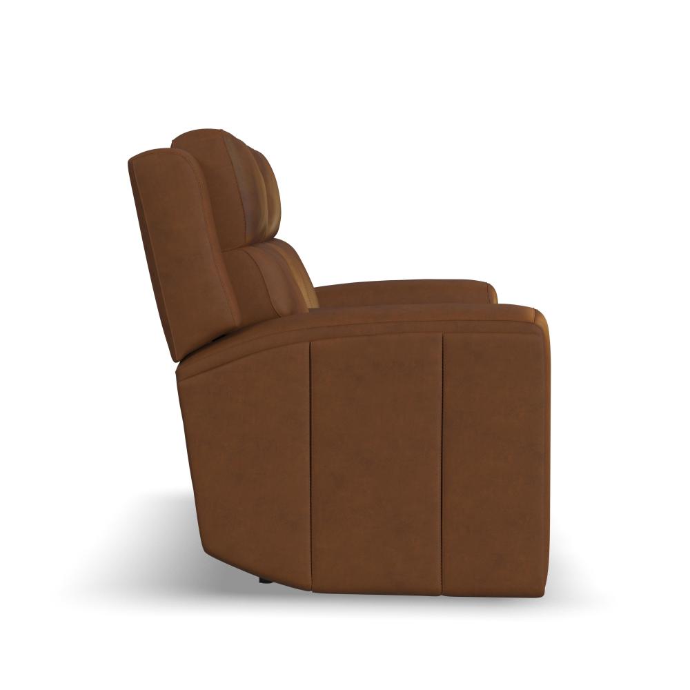 Wyatt Power Reclining Loveseat with Console & Power Headrests & Lumbar - Leather 705-72
