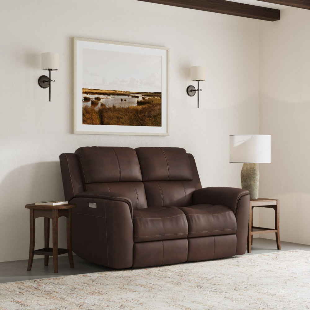 Henry Power Reclining Loveseat with Power Headrests & Lumbar - Leather 946-71
