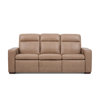 Dutch Power Reclining Sofa with Console, Power Headrest, & Lumbar - Leather 562-82