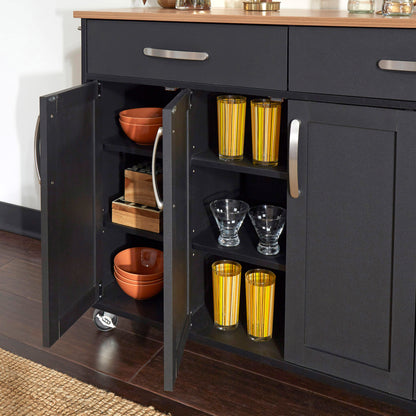Storage Plus Kitchen Cart - Black