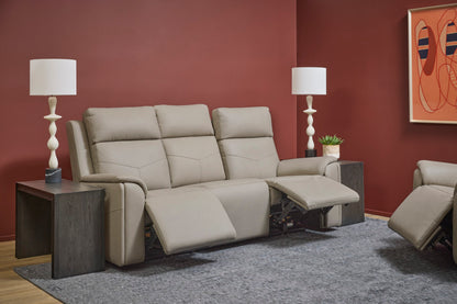 Vernon Power Reclining Sofa with Console, Power Headrest, Lumbar, Heat & Massage - Fabric 386-01