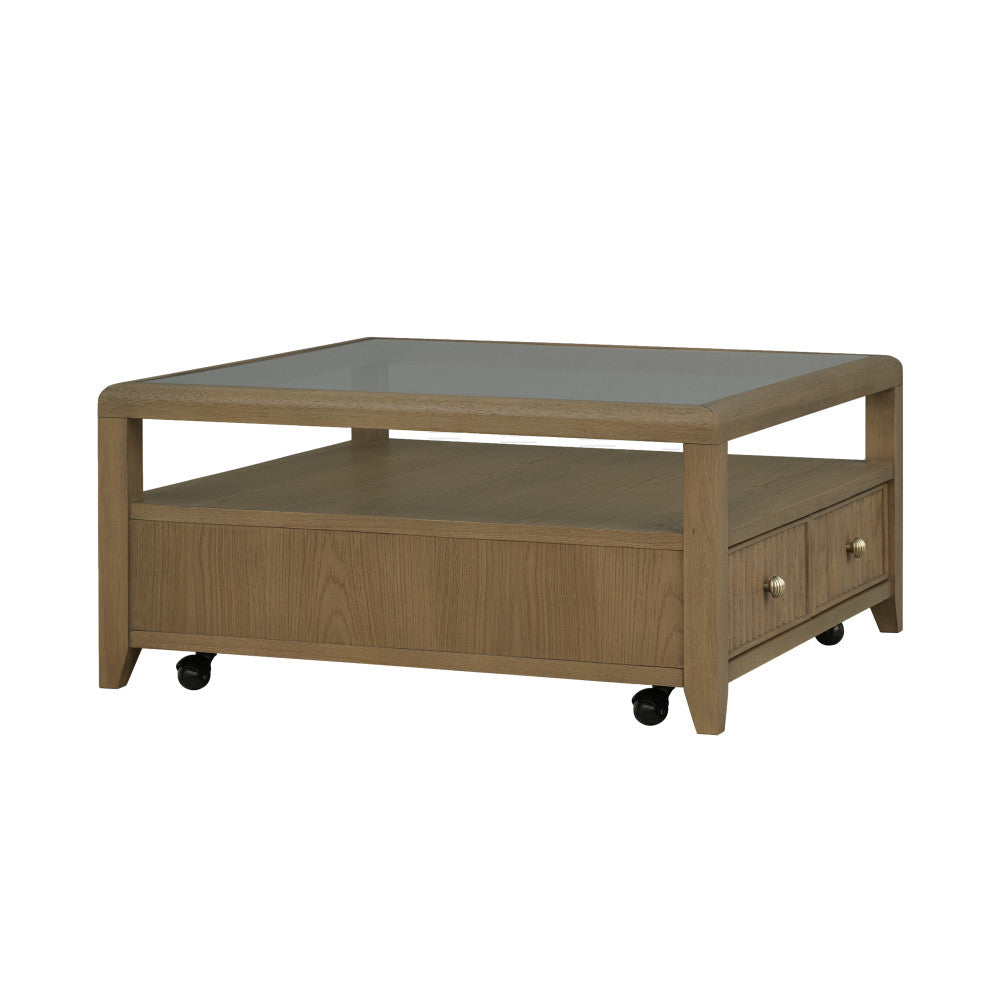 Reed Square Coffee Table with Casters - Default Title