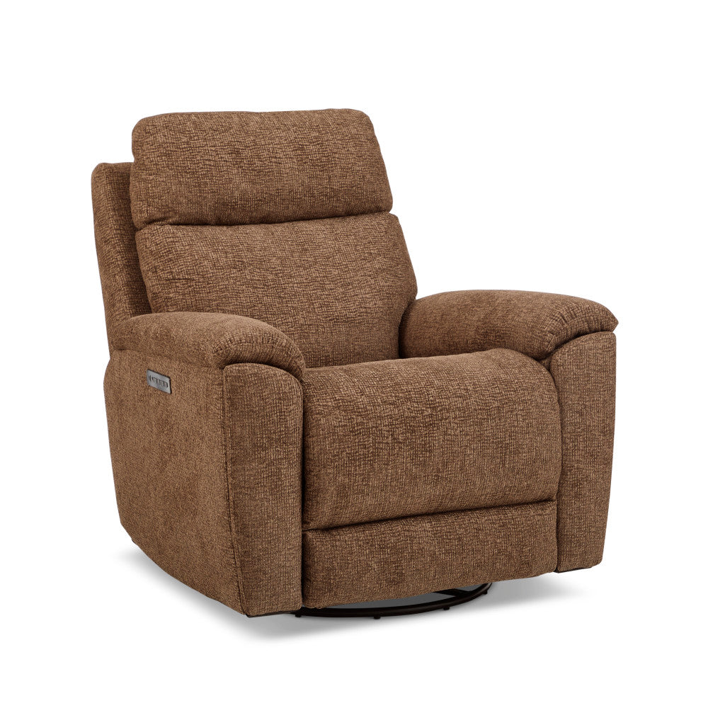 Refined Power Swivel Gliding Recliner with Power Headrest & Lumbar - Fabric 043-70
