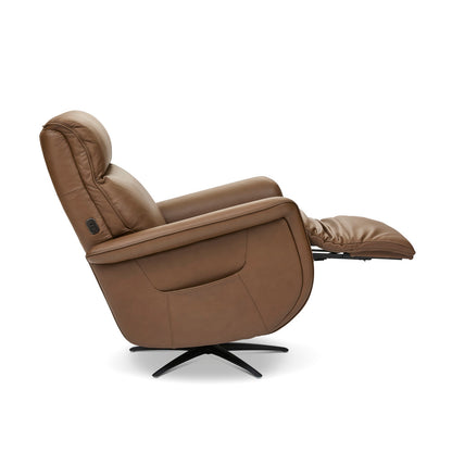 Haven Power Swivel Recliner with Power Headrest, Lumbar, Heat, Massage & Ventilation - Leather 367-72