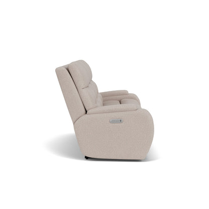 Strait Power Reclining Sofa with Power Headrests - Fabric 319-70