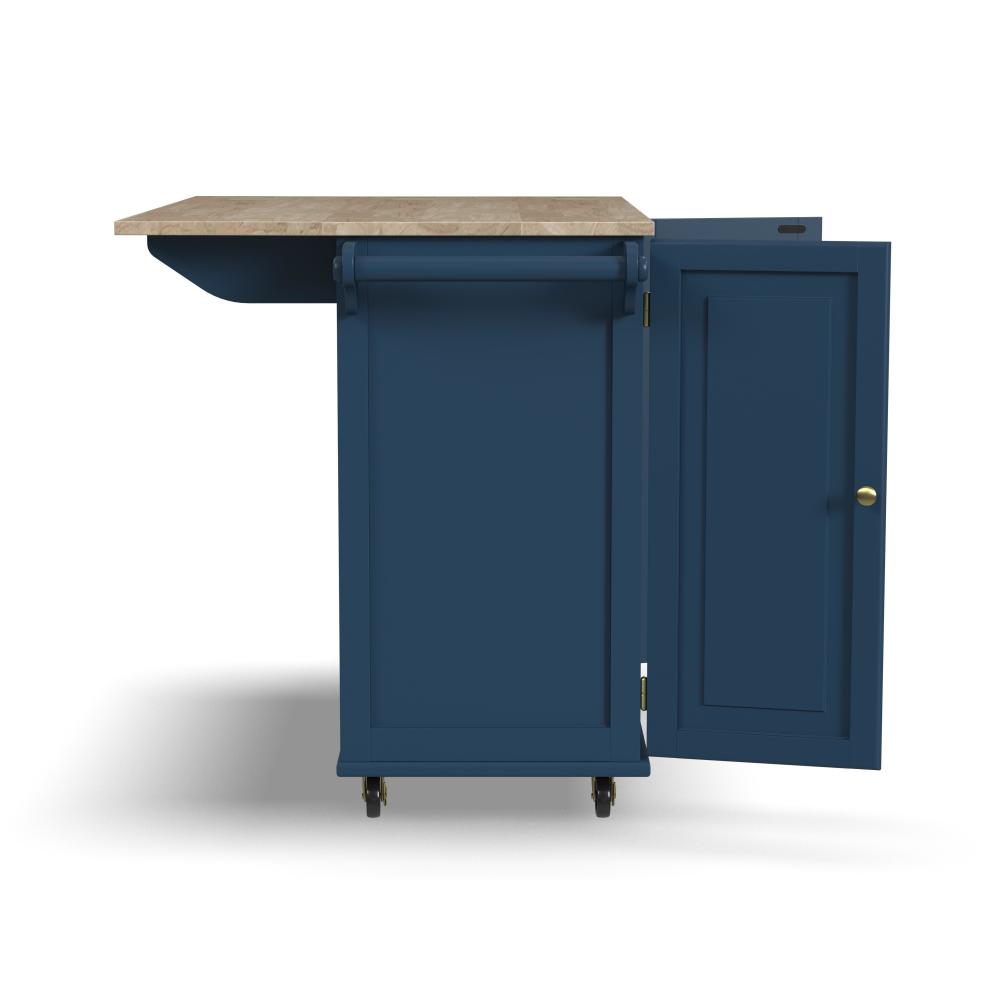 Dolly Madison Drop Leaf Kitchen Cart - Blue
