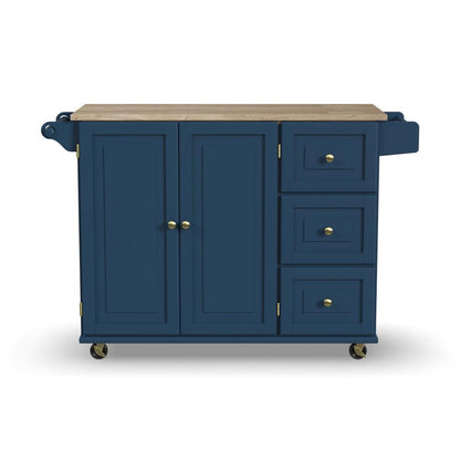 Dolly Madison Drop Leaf Kitchen Cart - Blue