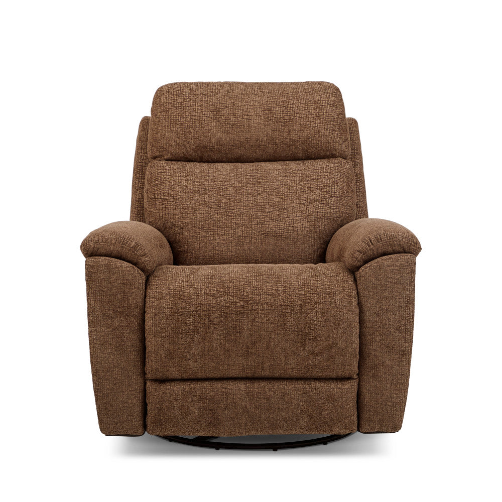 Refined Power Swivel Gliding Recliner with Power Headrest & Lumbar - Fabric 043-70