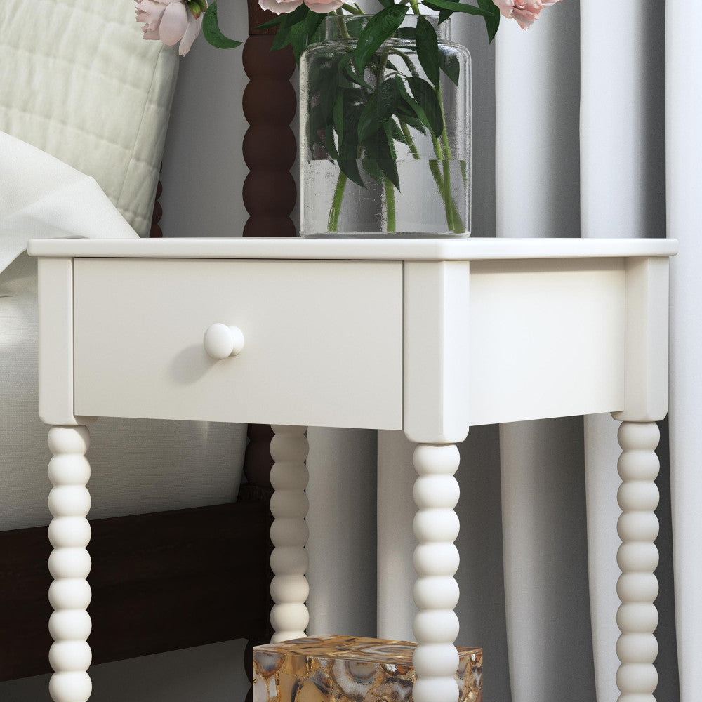 Spindle Nightstand - White