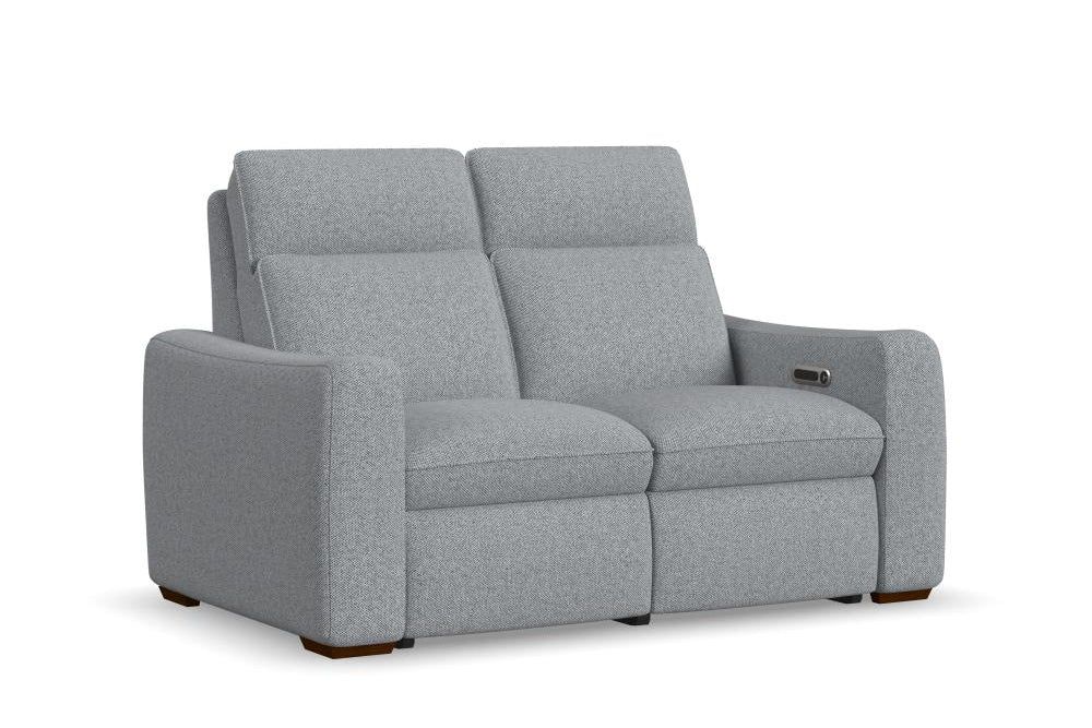 Ava Power Reclining Loveseat with Power Headrest & Lumbar - Fabric 157-40