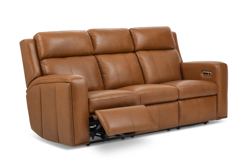 Wyatt Power Reclining Sofa with Power Headrests & Lumbar - Leather 705-72