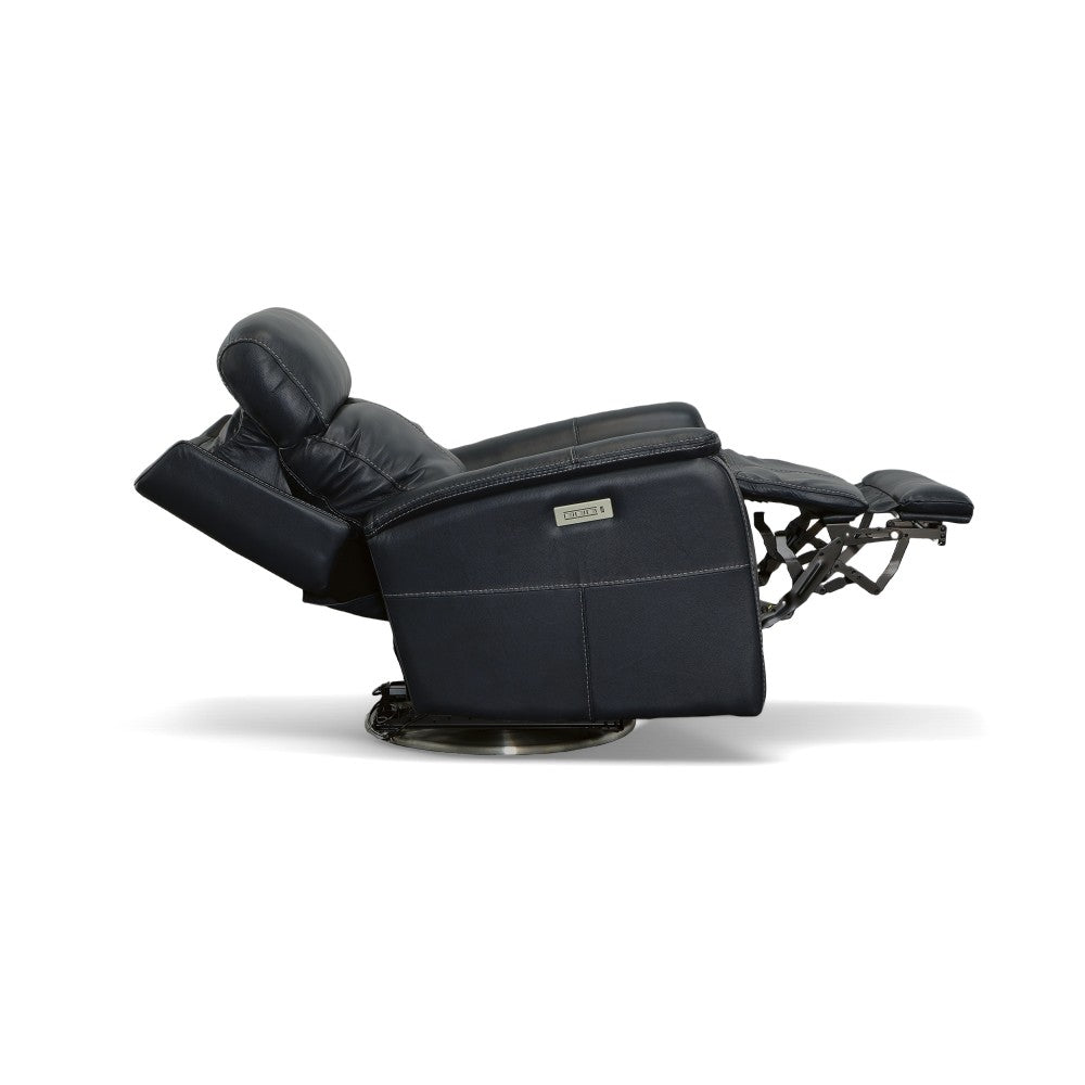 View Power Swivel Recliner with Power Headrest - Leather 050-40