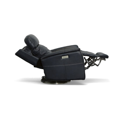 View Power Swivel Recliner with Power Headrest - Leather 050-40