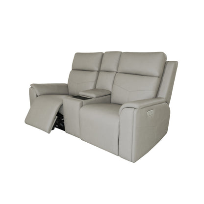 Vernon Power Reclining Loveseat with Console, Power Headrests, Lumbar, Heat & Massage - Sand