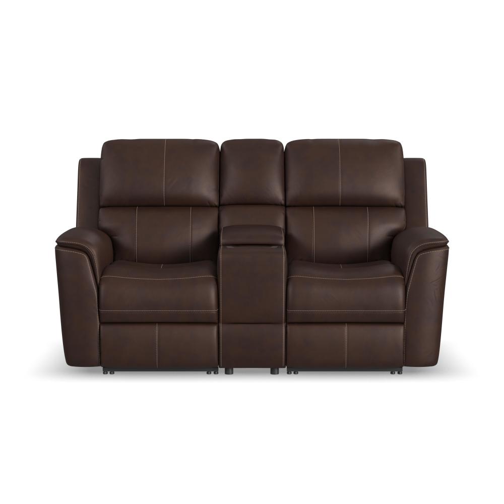 Henry Power Reclining Loveseat with Console & Power Headrests & Lumbar - Fabric 946-71
