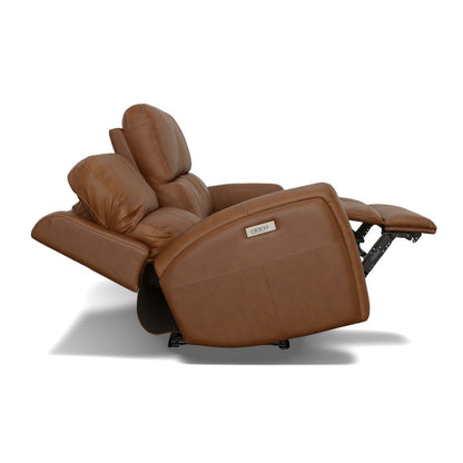 Linden Power Reclining Sofa with Power Headrests & Lumbar - Leather 946-72