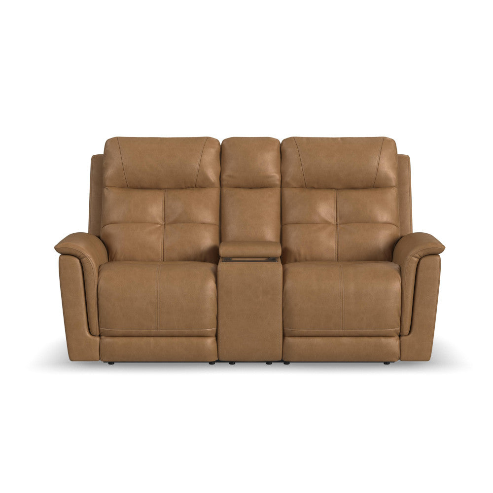 Ranger Power Reclining Loveseat with Console, Power Headrest, Lumbar, Heat & Massage - Leather 439-72
