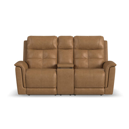 Ranger Power Reclining Loveseat with Console, Power Headrest, Lumbar, Heat & Massage - Leather 439-72