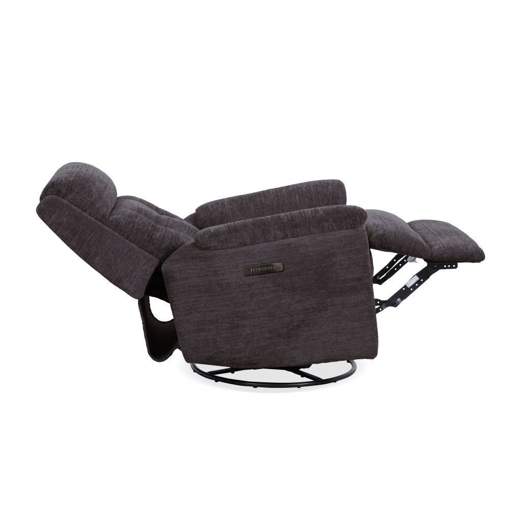 Sophisticated Power Swivel Gliding Recliner with Power Headrest & Lumbar - Fabric 410-02