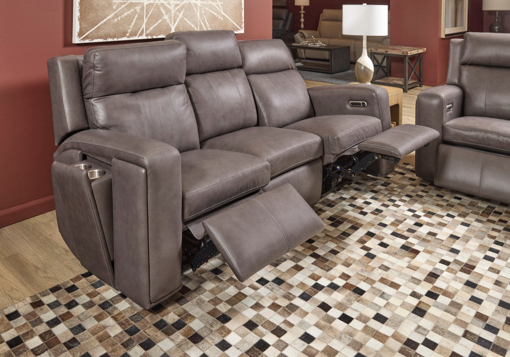 Wyatt Power Reclining Sofa with Power Headrests & Lumbar - Leather 705-02