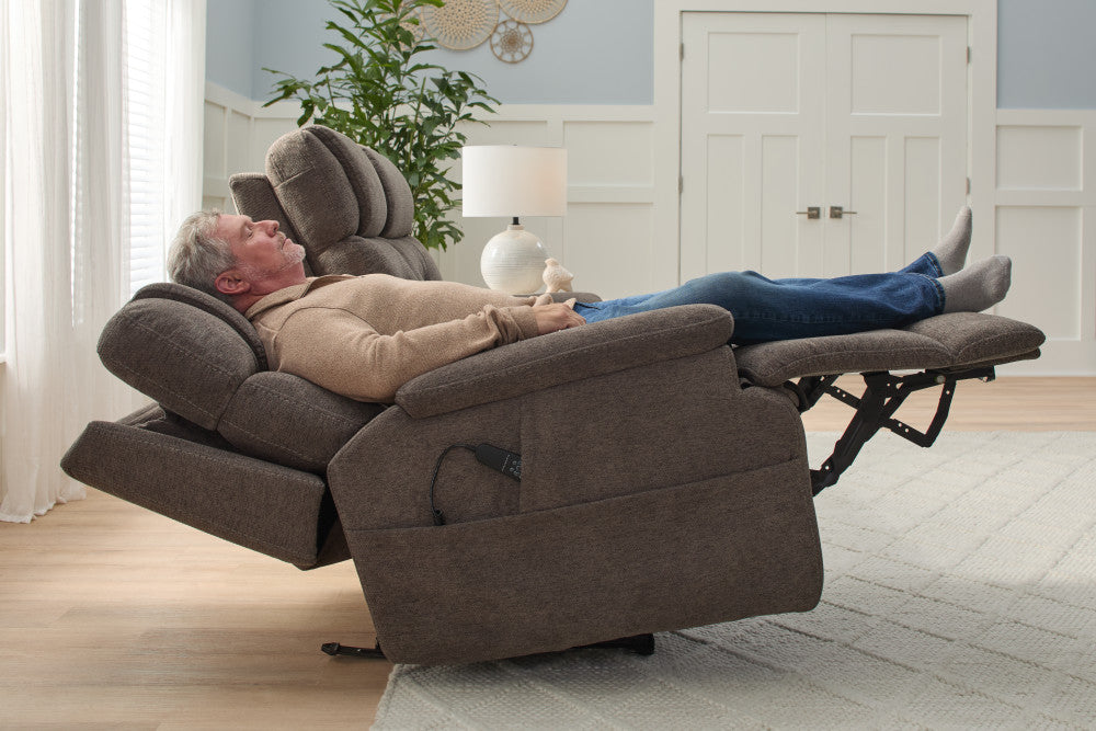 Zecliner Zofa Power Sleep Sofa with Power Headrests & Lumbar - Brown