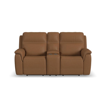 Sawyer Pwr Recl Loveseat w/ Console, Pwr Hdrsts, Lumbar - Leather 727-73