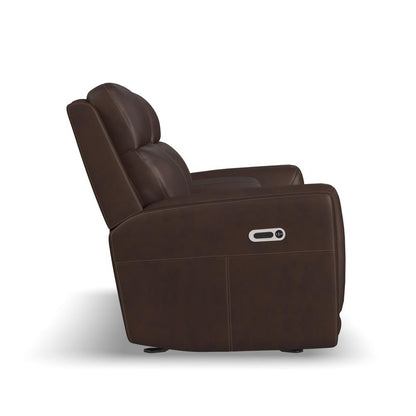 Alister Power Gliding Loveseat with Console, Power Headrests & Lumbar - Leather 946-71