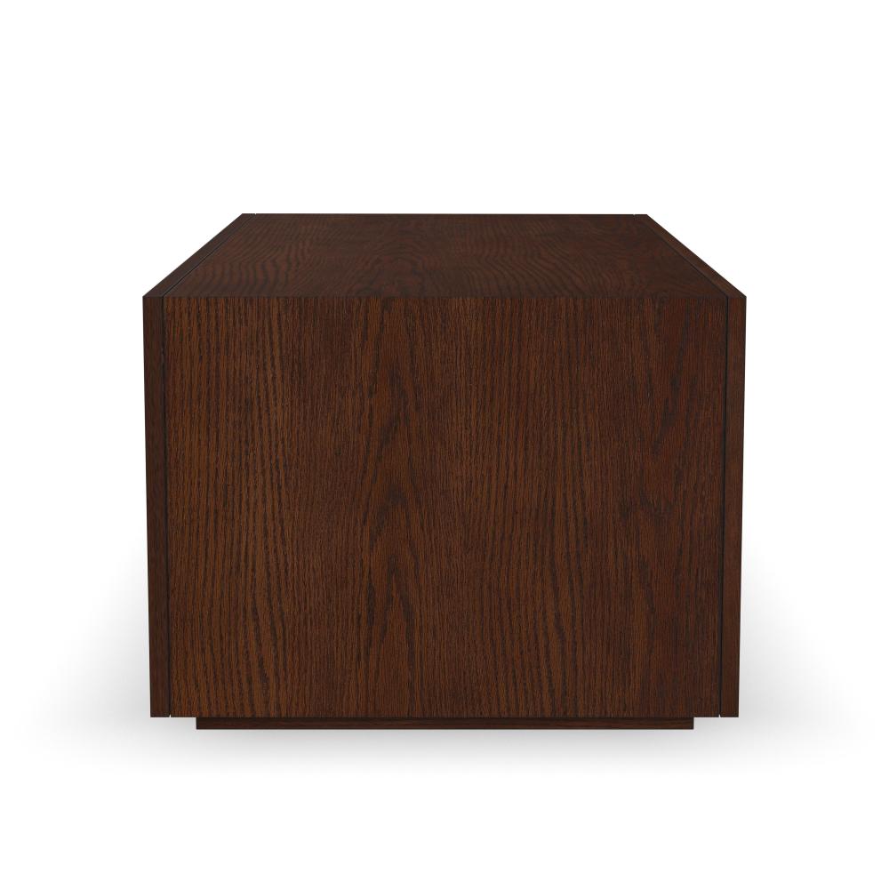 Waterfall Rectangular Coffee Table with Casters - Brown - 5000007677