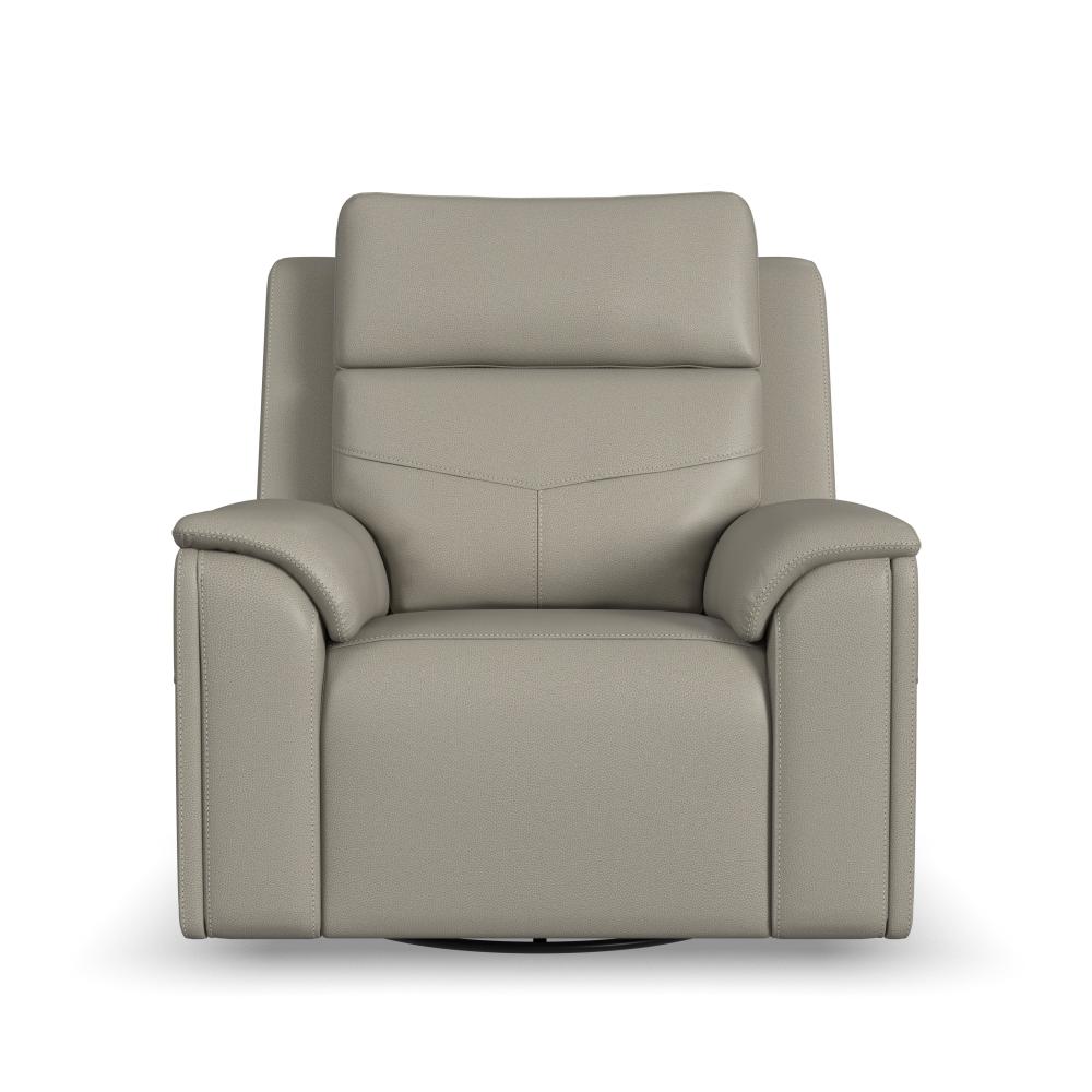 Vernon Power Swivel Gliding Recliner with Power Headrest, Lumbar, Heat & Massage - Taupe