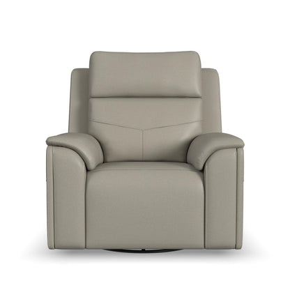 Vernon Power Swivel Gliding Recliner with Power Headrest, Lumbar, Heat & Massage - Taupe
