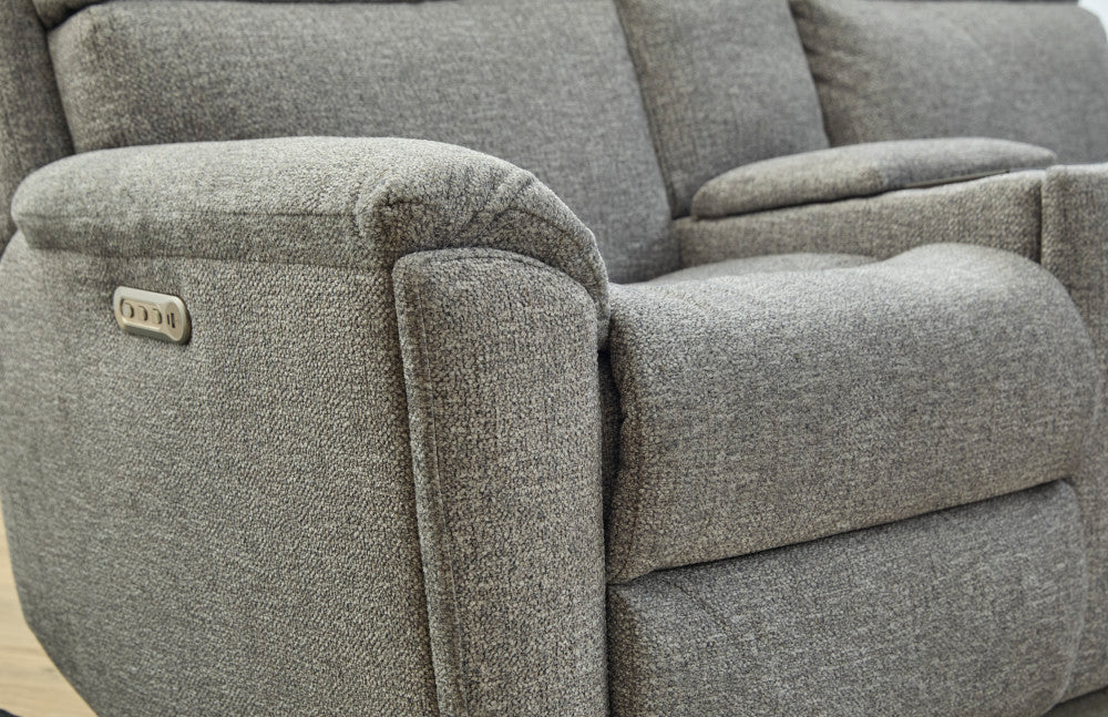 Porter Power Reclining Loveseat with Console, Power Headrests & Lumbar - Fabric 365-72
