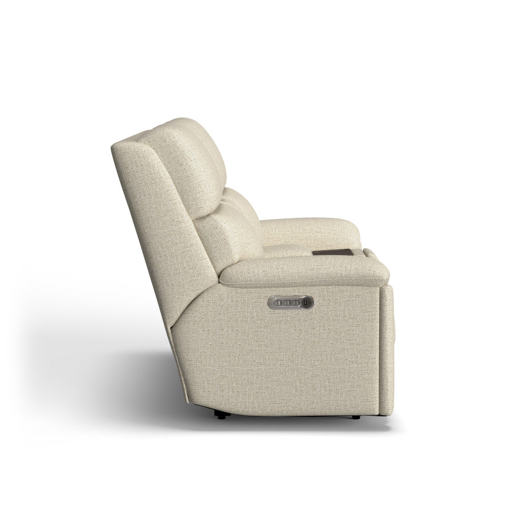 Porter Power Reclining Loveseat with Console, Power Headrests & Lumbar - Fabric 365-80