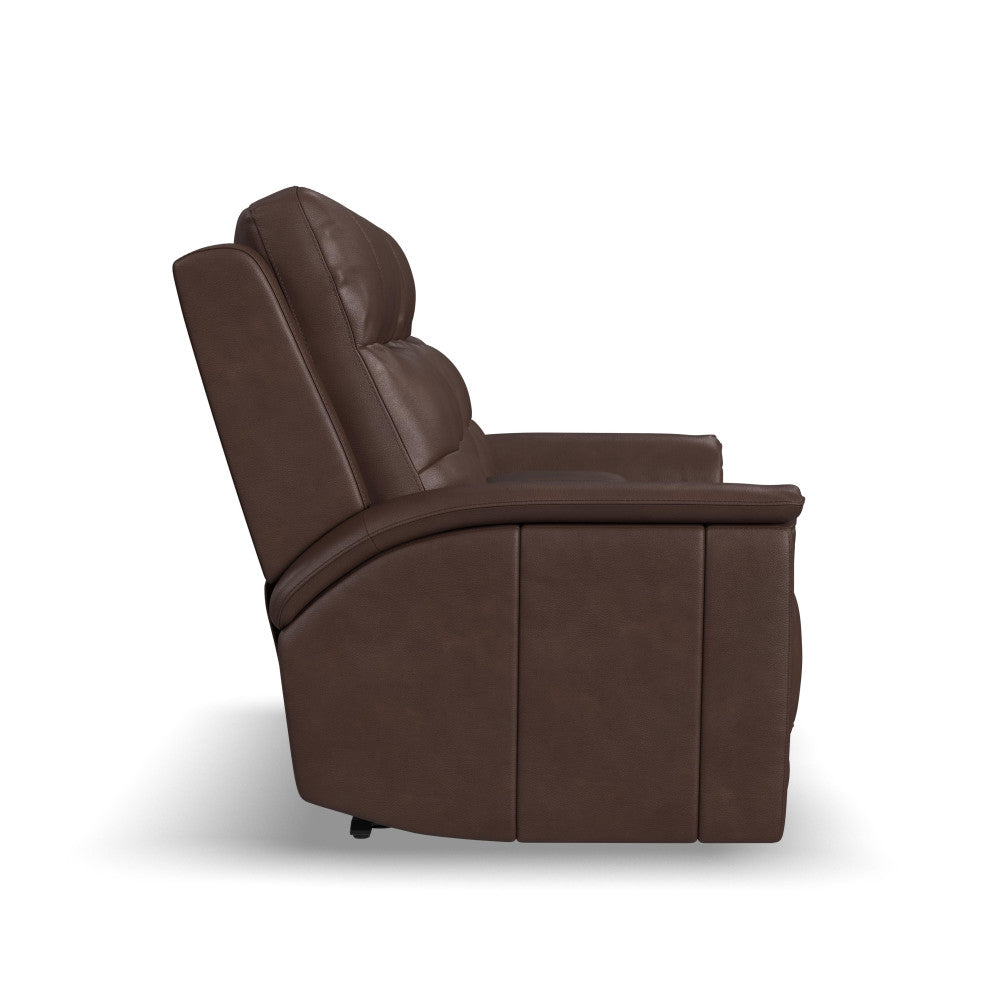 Ranger Power Reclining Loveseat with Console, Power Headrest, Lumbar, Heat & Massage - Leather 439-70