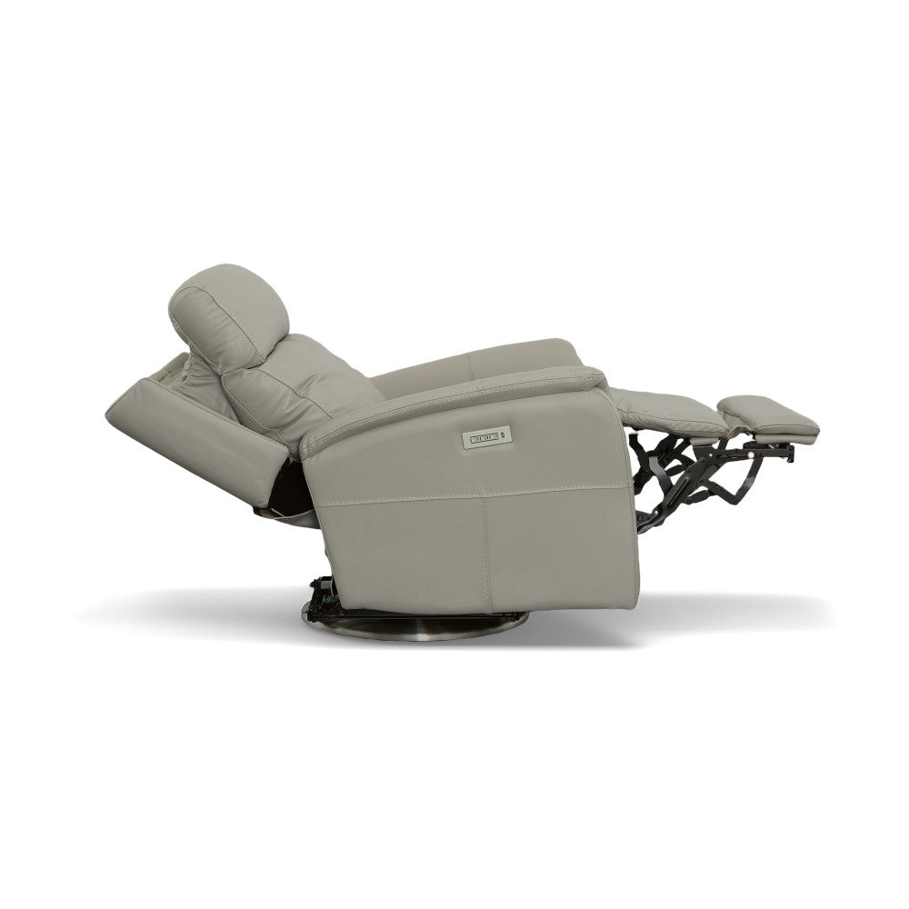 View Power Swivel Recliner with Power Headrest - Leather 050-01