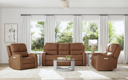 Linden Power Reclining Sofa with Power Headrests & Lumbar - Leather 946-72