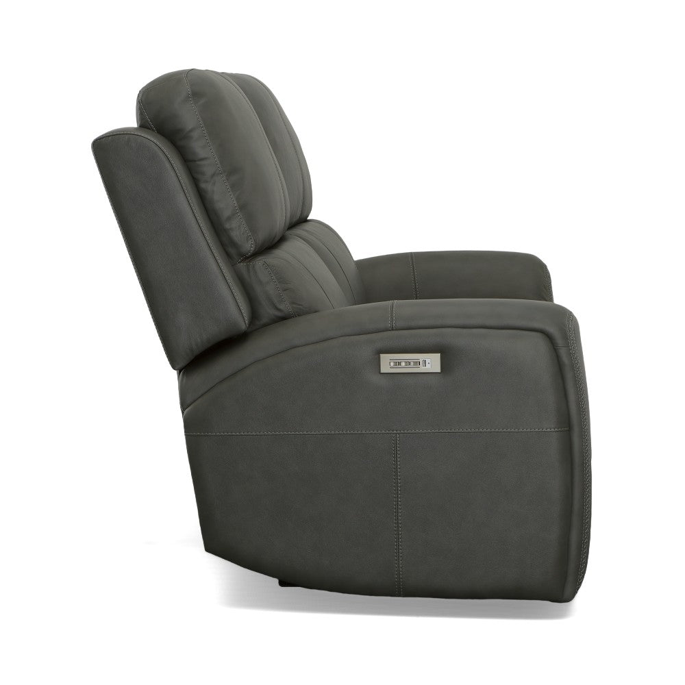 Linden Power Reclining Loveseat with Power Headrests & Lumbar - Leather 946-02