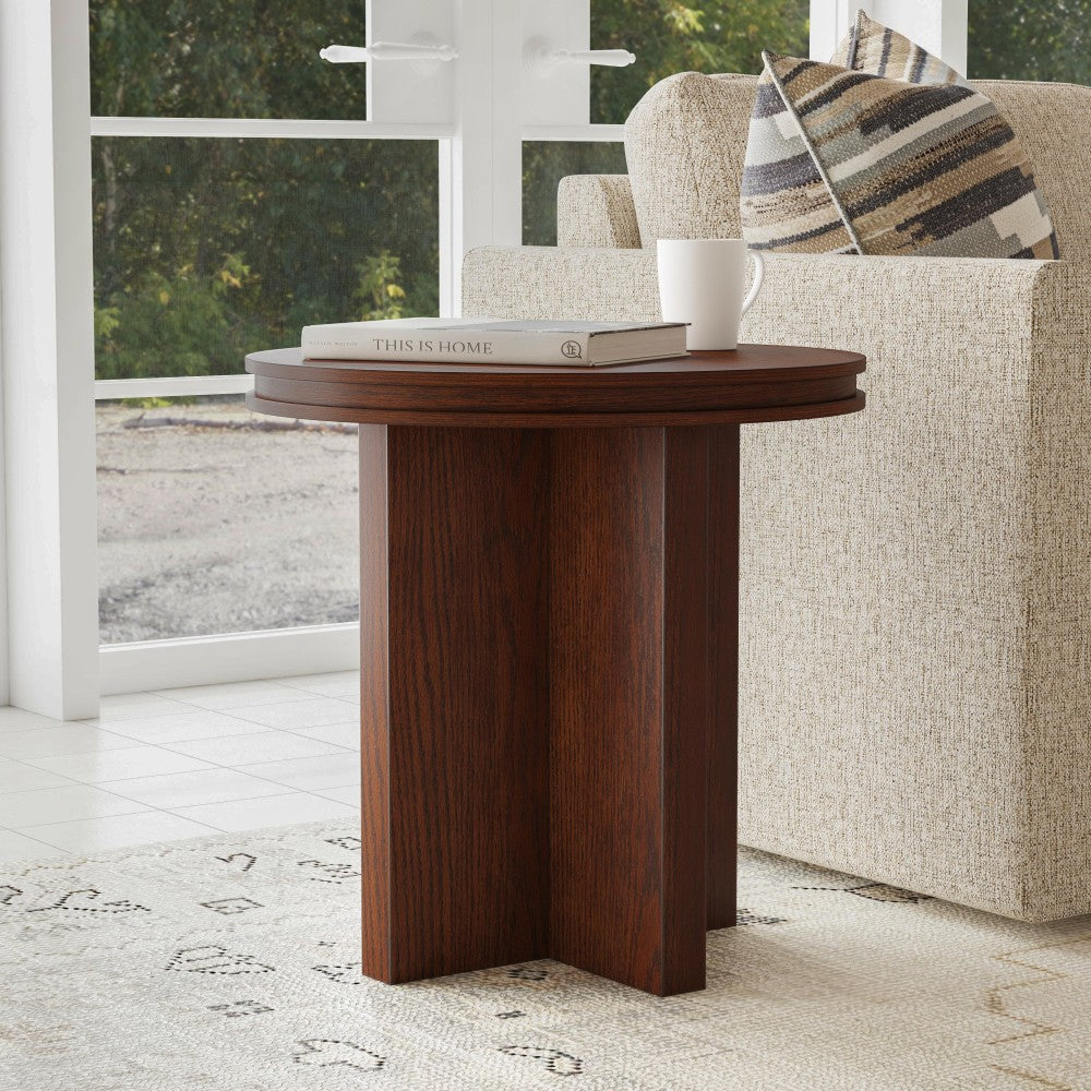Waterfall Round End Table - Brown - 5000007786