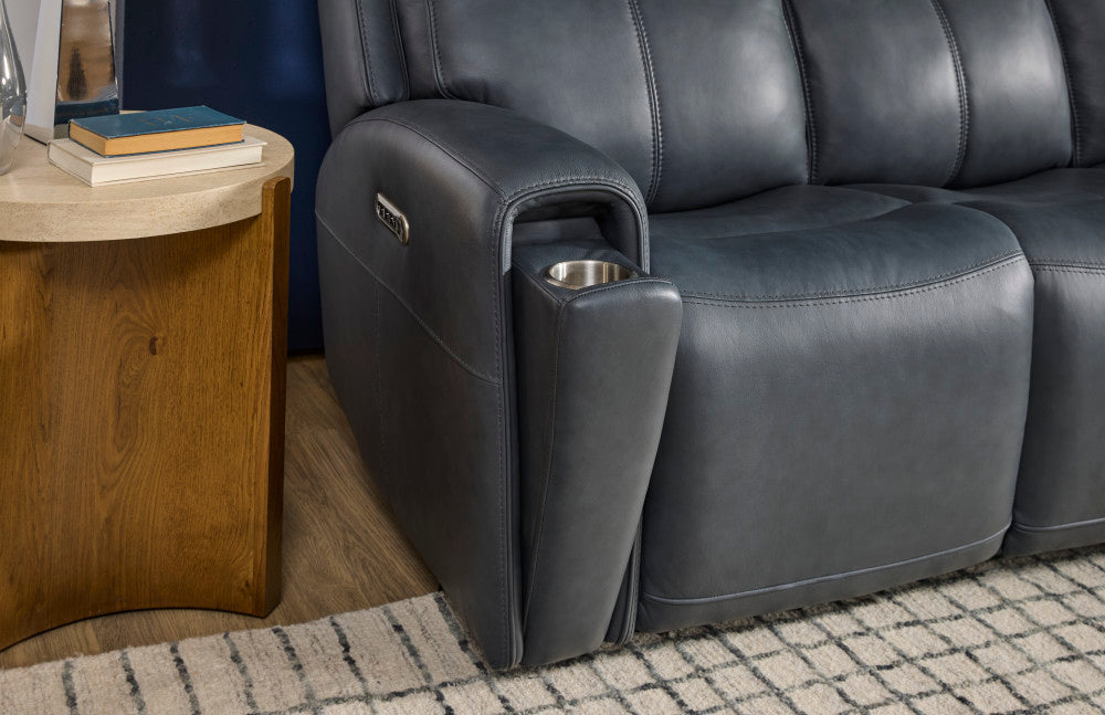 Warren Power Reclining Sofa with Console, Power Headrest & Lumbar - Default Title