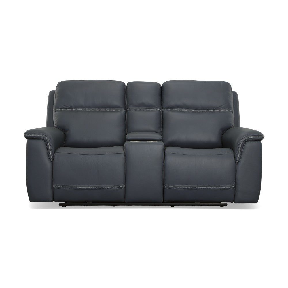 Sawyer Pwr Recl Loveseat w/ Console, Pwr Hdrsts, Lumbar - Leather 009-42