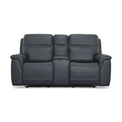 Sawyer Pwr Recl Loveseat w/ Console, Pwr Hdrsts, Lumbar - Leather 009-42