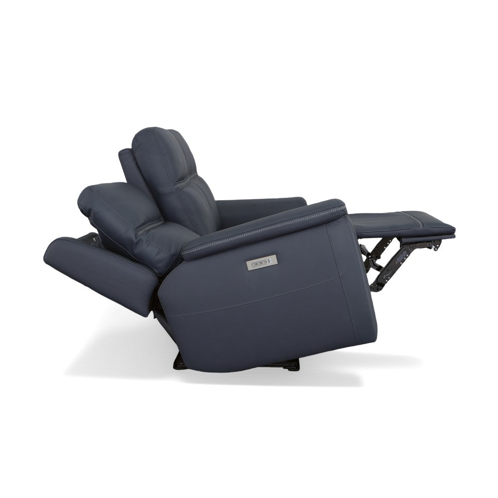 Sawyer Power Reclining Sofa with Power Headrests & Lumbar - Leather 009-42