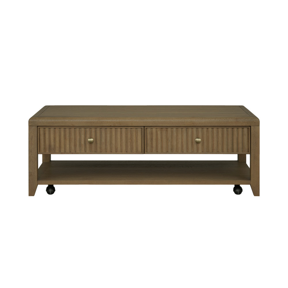Reed Rectangular Coffee Table with Casters - Default Title