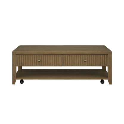 Reed Rectangular Coffee Table with Casters - Default Title