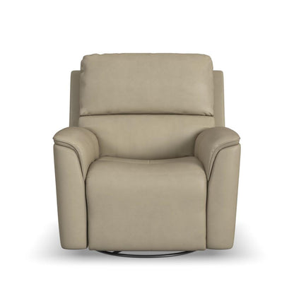 Henry Power Swivel Gliding Recliner with Power Headrest, Lumbar, Heat & Massage - Beige